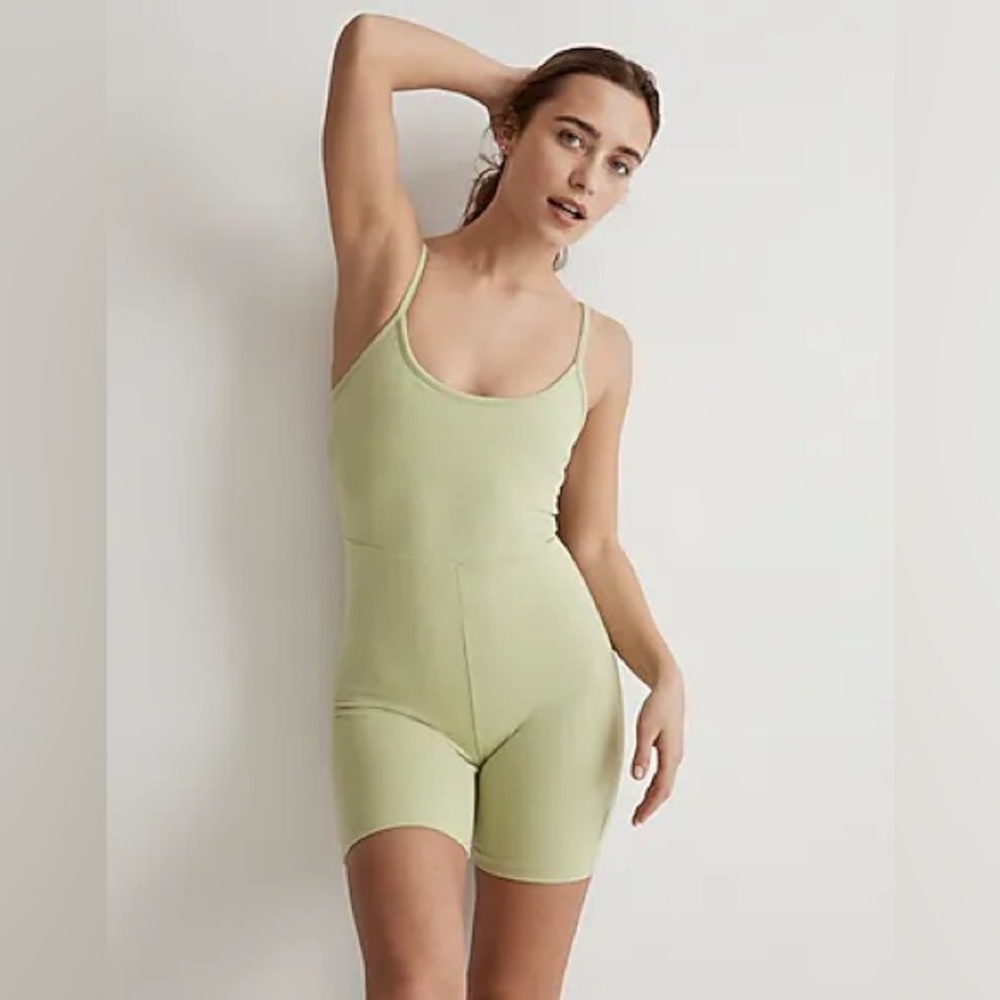 Madewell Knit Biker Unitard: Botanical Dye Edition Gatehouse Green Solid NWOT